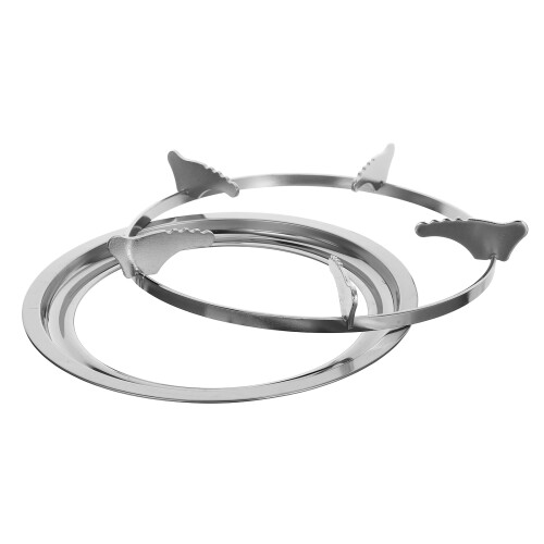 2Sets Compact Cast Iron Gas Stove Wok Stand Silver Easy-Clean Holder 1