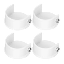 8Pcs White Curtain Rod Holders Metal Brackets for Shower and Closet