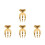 4Pcs Gold Stainless Steel Salad Hands Secure Grip Serving Utensils 6