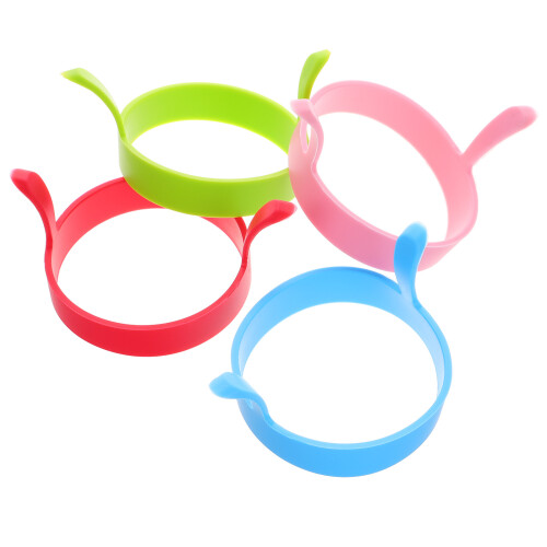 12Pcs Reusable Silicone Omelet Mold Multi Color Nonstick Egg Rings 1