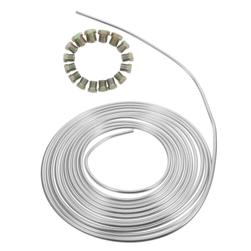 2Sets Precision Machined Silver Galvanized Car Brake Clutch Hose Kit