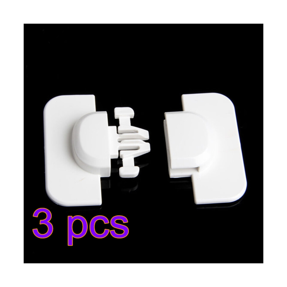 3Pcs Refrigerator Latch Child Locks Durable Baby Safety Locks White Aboofan