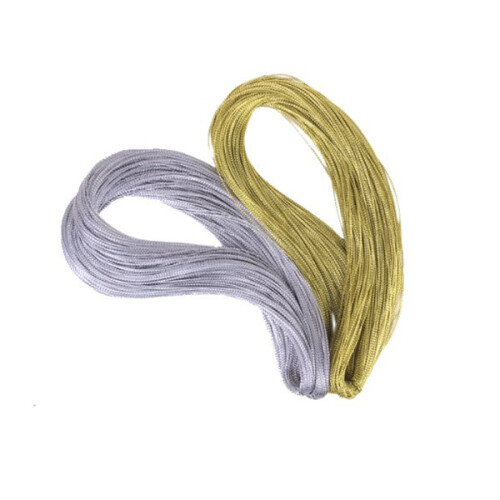 2Pcs Jewelry Beading String Silver Metallic Metal Cord 100 Yard