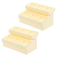 4Pcs Beige Miniature Produce Display Rack Plastic Doll House Accessory
