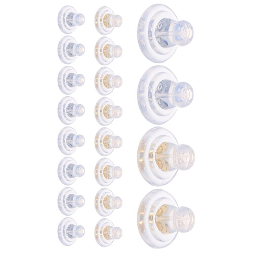 40Pcs Clear Silicone Earring Backs Lightweight Soft Secure Ear Plugs 1