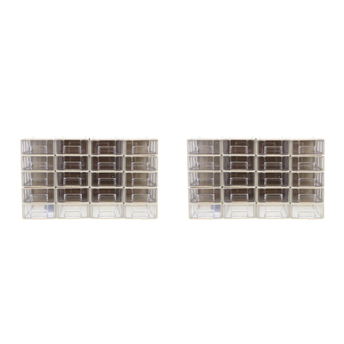 40Sets Wear-Resistant Plastic Tool Organizing Box with Dividers Beige 1