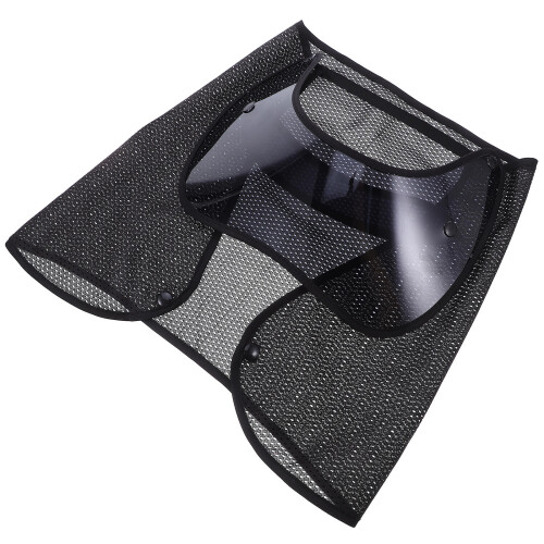 5Pcs Full Brim Hard Hat Sunshade Neck Shield Breathable Mesh Black