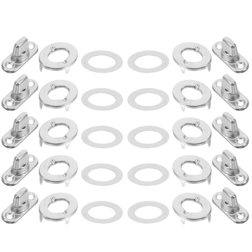 20Sets Durable Metal Snap Button Fastener Kit Silver for Various Uses 2