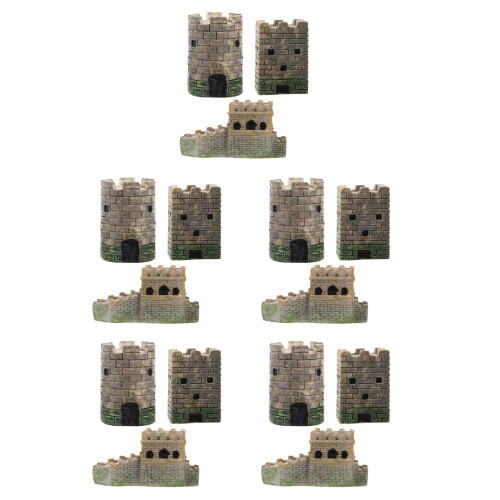 15Pcs Durable Resin Pillbox Models for Sand Table Landscape Decor 2
