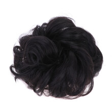 3Pcs Black High Temp Fiber Scrunchie Hair Extension for Hair Updo
