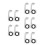 10Pcs Silver Handlebar Mount Bracket for Motorcycle Handguard Clamps 6