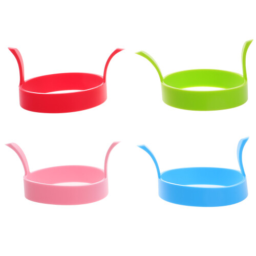 12Pcs Reusable Silicone Omelet Mold Multi Color Nonstick Egg Rings 2