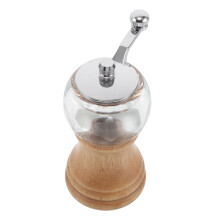 2Pcs Wooden Pepper Shaker Hand Crank Salt Grinder Set for Home and Bbq