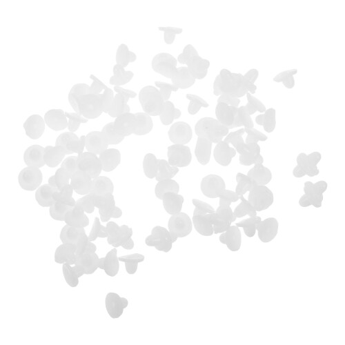 300Pcs White Silicone Earring Backs Replacement Soft Secure Flat Pads 1