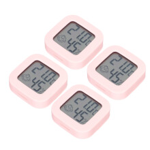 8Pcs Pink Digital Temperature Humidity Gauge ABS Home Indoor Monitor