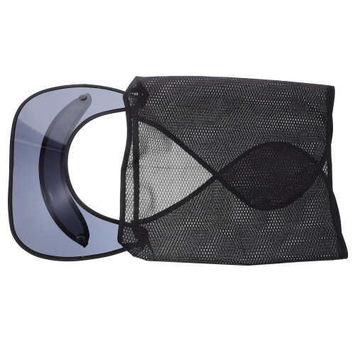 5Pcs Full Brim Hard Hat Sunshade Neck Shield Breathable Mesh Black 2