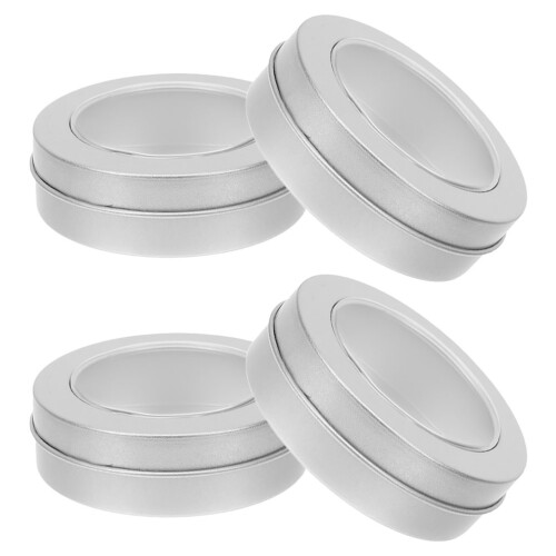 12Pcs Silver Round with Lid Easy-Open Storage & Display 1