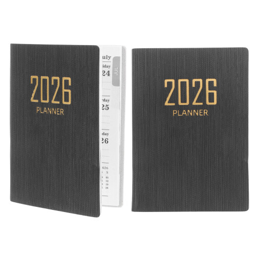 4Pcs Small Daily Planner Notepad Paper PU Black for Task Scheduling 1