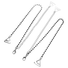 4Pairs Black Rhinestone Bra Straps Invisible Hook Design for Women
