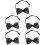 5Pcs Durable Black Polyester Mens Bowtie Formal Occasion Accessory 8