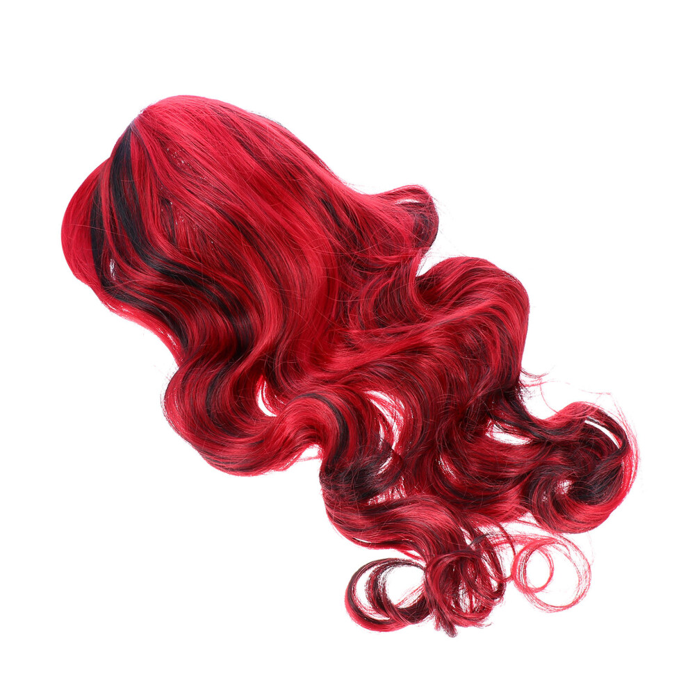 Villcase Unisex 2Pcs High Temperature Fiber Long Curly Wigs Colorful Synthetic Cosplay