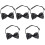5Pcs Durable Black Polyester Mens Bowtie Formal Occasion Accessory 5
