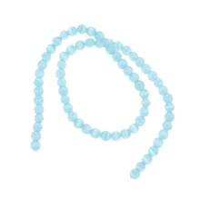 3Pcs Sky-Blue Cat's Eye Gemstone Beaded Bracelets for Men and Women