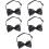 5Pcs Durable Black Polyester Mens Bowtie Formal Occasion Accessory 9