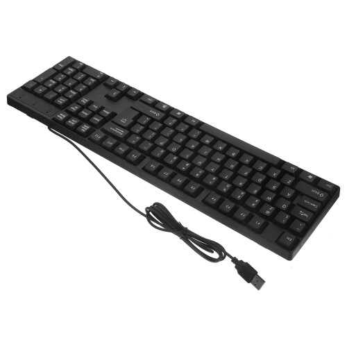 2Pcs USB Black Electronic Keyboard Full Size for Gaming and Typing