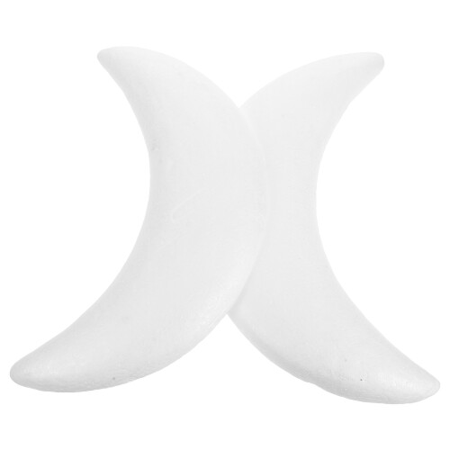 4Pcs White Foam Craft Balls Moon Shape for Eid DIY Decorations and Art 1