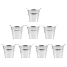 16Pcs Decorative Small Metal Buckets Silver Candy Snack Holders