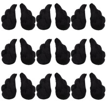 20Pairs Black Angel Wing Charms Plush for Craft DIY and Costume