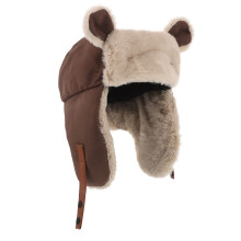 2Pcs Adorable Bear Earflap Warm Plush Winter Hat Outdoor Headgear