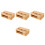 4Pcs Light Brown Bamboo Phone Stand Amplifier Loudspeaker for Home 4