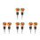 8Pcs Resin Halloween Stoppers Silver Spooky Smile 6