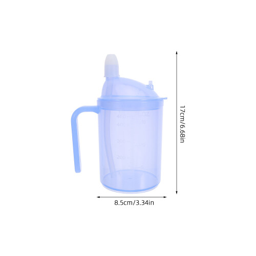 Blue Spill Proof Elderly Sippy Cup Adaptive Nursing Mug 1
