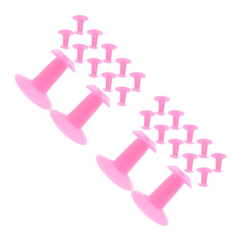24Pcs Nail Art Practice Display Stand Pink Plastic Finger Holder 2