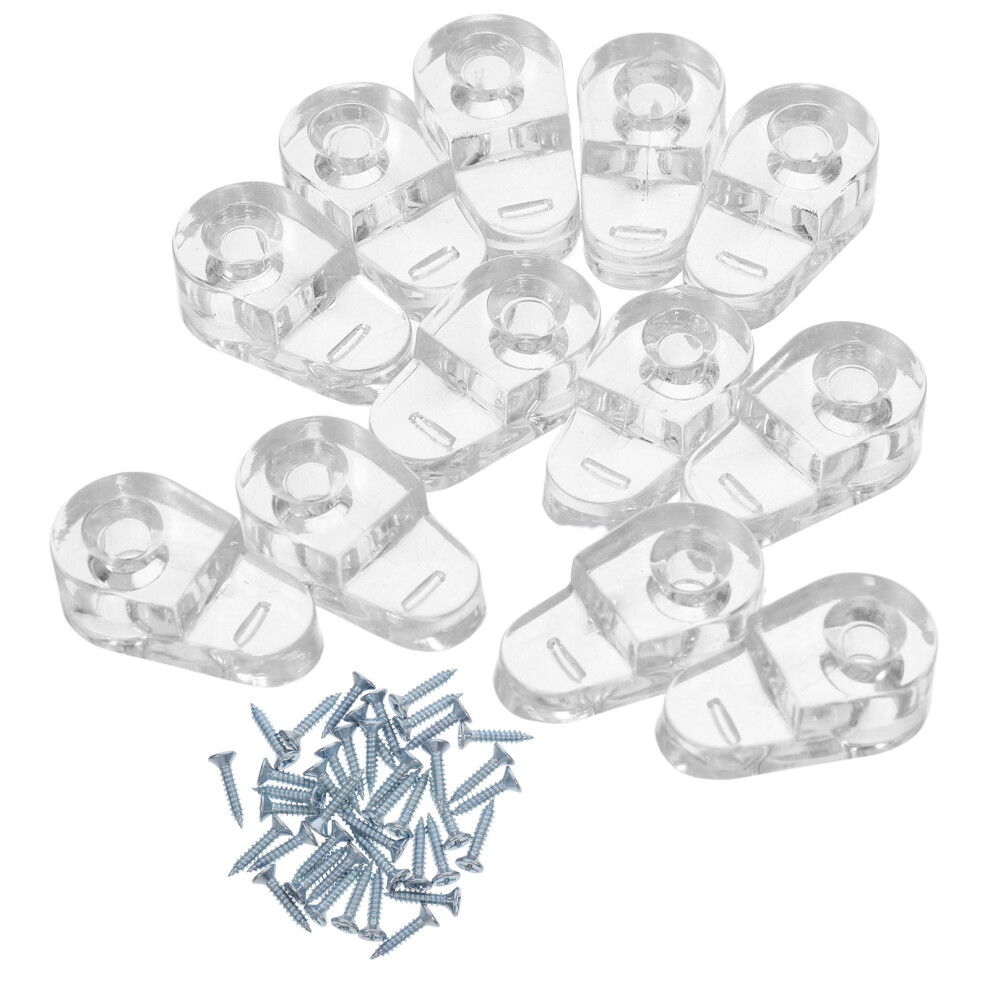 60Pcs Transparent Glass Panel Clips For Cabinet And Mirror Door Fixing 3603166603183