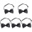 5Pcs Durable Black Polyester Mens Bowtie Formal Occasion Accessory 4