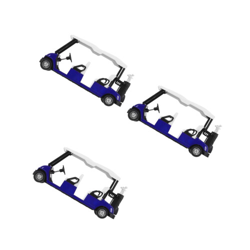 3Pcs Blue Mini Golf Cart Toy Pullback Diecast Model Decorative 2