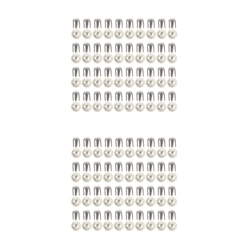 300Sets Easy-Install White Pearl Rivets Alloy for DIY Decoration 2