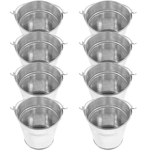 16Pcs Decorative Small Metal Buckets Silver Candy Snack Holders 1