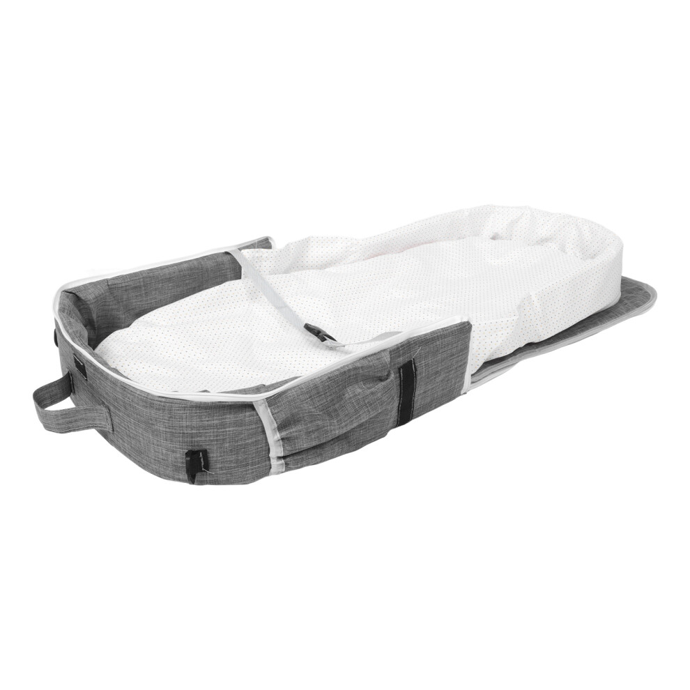 3Pcs Travel Bassinet For Baby Foldable Portable Grey Ohphcall