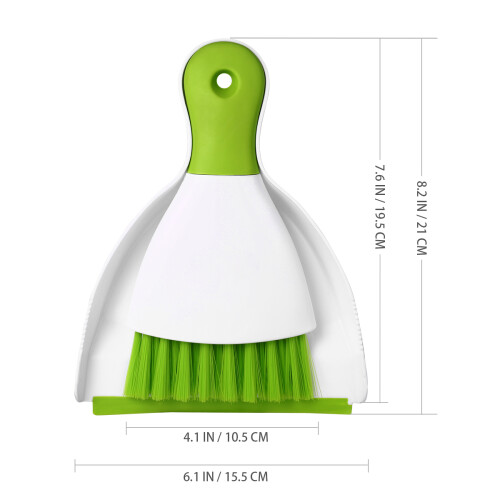 2Pcs Green Dustpan and Broom Set for Efficient Small Cage Cleaning 1
