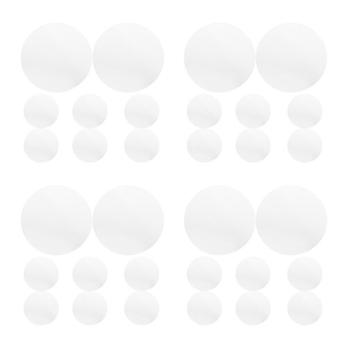32Pcs Silver Acrylic Wall Mirror Stickers Round Self Adhesive 2