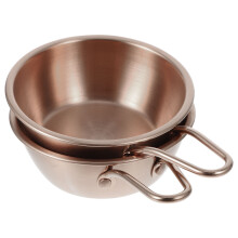 10Pcs Rose Gold Metal Korean Rice Wine Bowls with Handle for Multi-Use