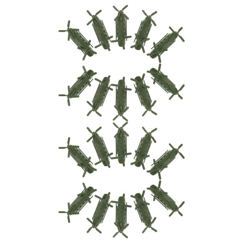 40Pcs Green Toy Helicopter Plastic Model Military Decor for Display