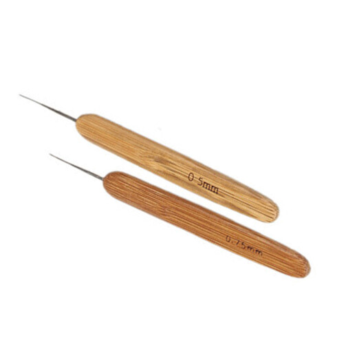 8Pcs Khaki Bamboo Single Pointed Knitting Needles for Crochet Projects 1