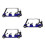 3Pcs Blue Mini Golf Cart Toy Pullback Diecast Model Decorative 7