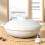 2Pcs Ceramic Cooking Pots White Kitchen Stew Casserole Pots for Home 11